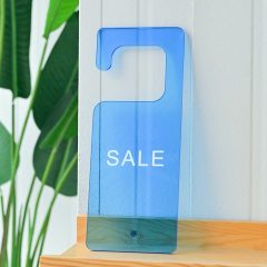 Sale Hanger Lichtblauw Uitverkoop Kledingwinkel Winkel Bord Acryl Plexiglas Kledinghanger