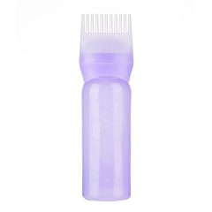 Paarse haarverf applicator fles met kamtop voor precieze kleurtoepassing en gemakkelijke verdeling van haarproduct.