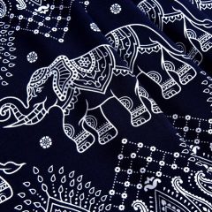 Afrikaans Thema Stofje Katoen Koninklijk Blauw 1,45 bij 5 Meter