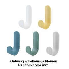 6 Willekeurige Plakhaakjes Zelfklevend - Wandhaken - Retro