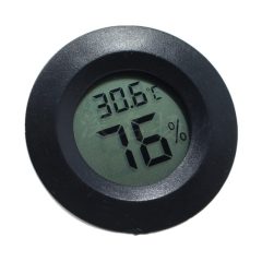 Thermometer Digitaal Binnen - Kleine Hygrometer - Luchtvochtigheidsmeter - Zwart - Rond