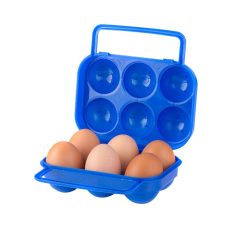 Kunststof Eierdoos 6 Eieren Blauw - Koelkast Eieropbergbox Plastic Bewaardoos - Ei Opberg Draagbaar