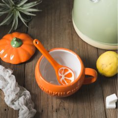 Pompoen Kom met Lepel - 300ml - Halloween Decoratie - Herfstdecoratie