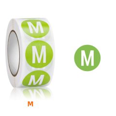 500 M Maatsticker op rol 2.5cm Diameter Groen Sticker Kledingmaat