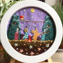 Decemberavond Feest Borduurset met Borduurring Vrij Borduren 3D