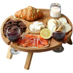 Wijnplank voor op Bed -Kaasplank Dienblad - Borrelplank