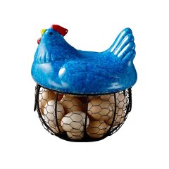 Eiermand Draadstaal - Blauw - Eierrek Eierhouder Metaal Fruitschaal
