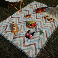 180 bij 230cm Fris Zomers Zigzag Stoffen Picknickkleed Kleed voor Picknick Picknickdeken