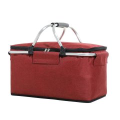 Rode Picknickmand - Opvouwbaar Boodschappenmand - Picknicktas - Winkelmand Koeltas Rood