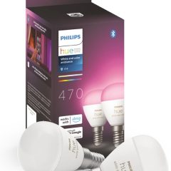 Philips Hue White and Color Ambiance E14 LED-lampen met Bluetooth en compatibel met Alexa en Google Assistant.