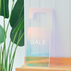 Sale Hanger Holo Uitverkoop Kledingwinkel Winkel Bord Acryl Plexiglas Kledinghanger