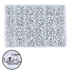 1200 Letterkralen Rond - Wit - Kunststof Plastic Letter Kralen Alfabet