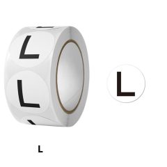 500 L Maatsticker op rol 2.5cm Diameter Wit Sticker Kledingmaat