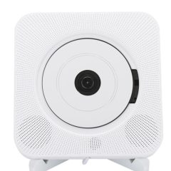 Witte rookmelder met ronde sensor, gemonteerd op standaard, biedt moderne brandveiligheidsoplossingen.