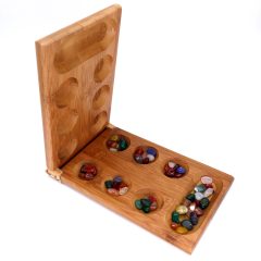 Mancala Steenspel Inklapbaar - Bamboe - Mankala Spel