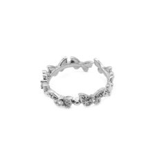 Vlinder Ring met Steentjes Licht Verstelbaar