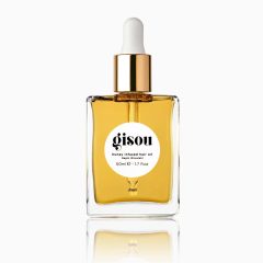 Gisou honinggeïnfuuseerde haarolie 50ml in een elegante glazen fles met pipetdop. Hydraterende haarverzorging.