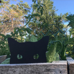 Glurende Kat Tuinhek Tuin Metaal Zwart Silhouet Metal Art