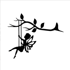 Elfje Boomprikker - Boomsteker Tuin Metaal Zwart - Silhouet Metal Art
