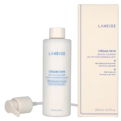 Laneige Cream Skin Milk Oil Cleanser 200ml, reinigt en verwijdert effectief make-up en onzuiverheden.