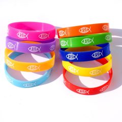 Silicone Jezus Ichthus Armband