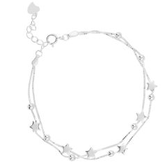 Zilveren Bolletjes en Sterretjes Armband 925