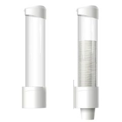 Wit Bekerdispenser - Plastic - Ophangbaar - Bekerhouder
