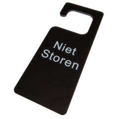 Niet Storen Hanger - Zwart Acryl Plexiglas - Bezet Deurhanger Bordje