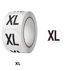 500 XL Maatsticker op rol 2.5cm Diameter Wit Sticker Kledingmaat