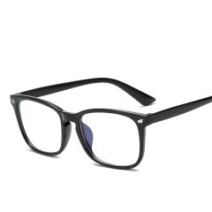 Zwarte vierkante bril met blauwe lichtfilter, stijlvol en modern design voor dagelijks gebruik.