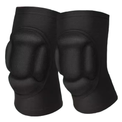 Zwarte kniebeschermers met padding voor extra bescherming bij sport of werk. Ideaal voor comfort en veiligheid.