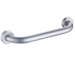 Stijlvolle zilveren wandsteun voor badkamer, ideaal voor extra grip en stabiliteit. Veiligheid bij douchen en baden.
