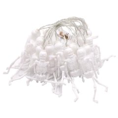 Witte skeletten feestverlichting, perfect voor Halloween decor en thematische evenementen.