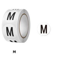 500 M Maatsticker op rol 2.5cm Diameter Wit Sticker Kledingmaat