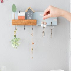 Sleutelrekje Sleutelhouder - Huis Sleutelbord Sleutelplank - 25,5x11cm