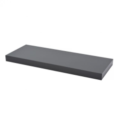 Zwevende wandplank, grijs, minimalistisch ontwerp voor moderne interieurinrichting en opbergruimte.