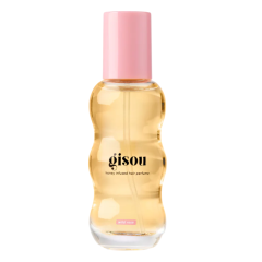 Gisou Honey Infused Hair Parfum flesje met roze dop, ideaal voor natuurlijke glans en geur.