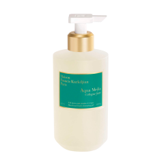 Maison Francis Kurkdjian Aqua Media hand- en lichaamsgel met pomp, 250ml. Luxe verpakking, verzorgende formule.