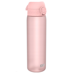 Roze lekvrije waterfles met schroefdop, duurzaam en stijlvol voor dagelijks gebruik en sport.