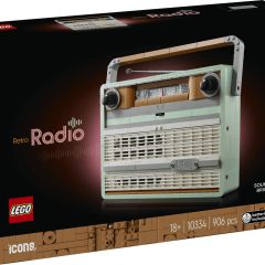 LEGO Retro Radio bouwset 10334 met 906 onderdelen, inclusief sound brick, voor 18 jaar en ouder.
