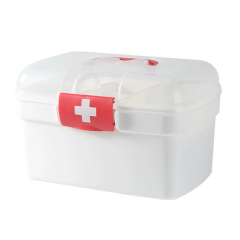 Medicijnkoffer met rode kruis, perfect voor eerste hulp en medische benodigdheden thuis of onderweg.