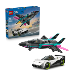 LEGO City set met een jacht en sportauto, geschikt voor kinderen vanaf 6 jaar, met 259 onderdelen voor creatieve bouwplezier.