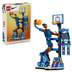 LEGO Nike Slam Dunk set met basketbalfiguur en doos. Bouwplezier voor sportfans en verzamelaars.